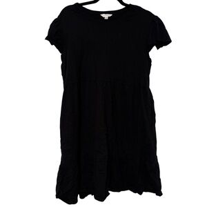 Time and Tru Black Short Sleeve Tiered Dress – Size L (12-14)